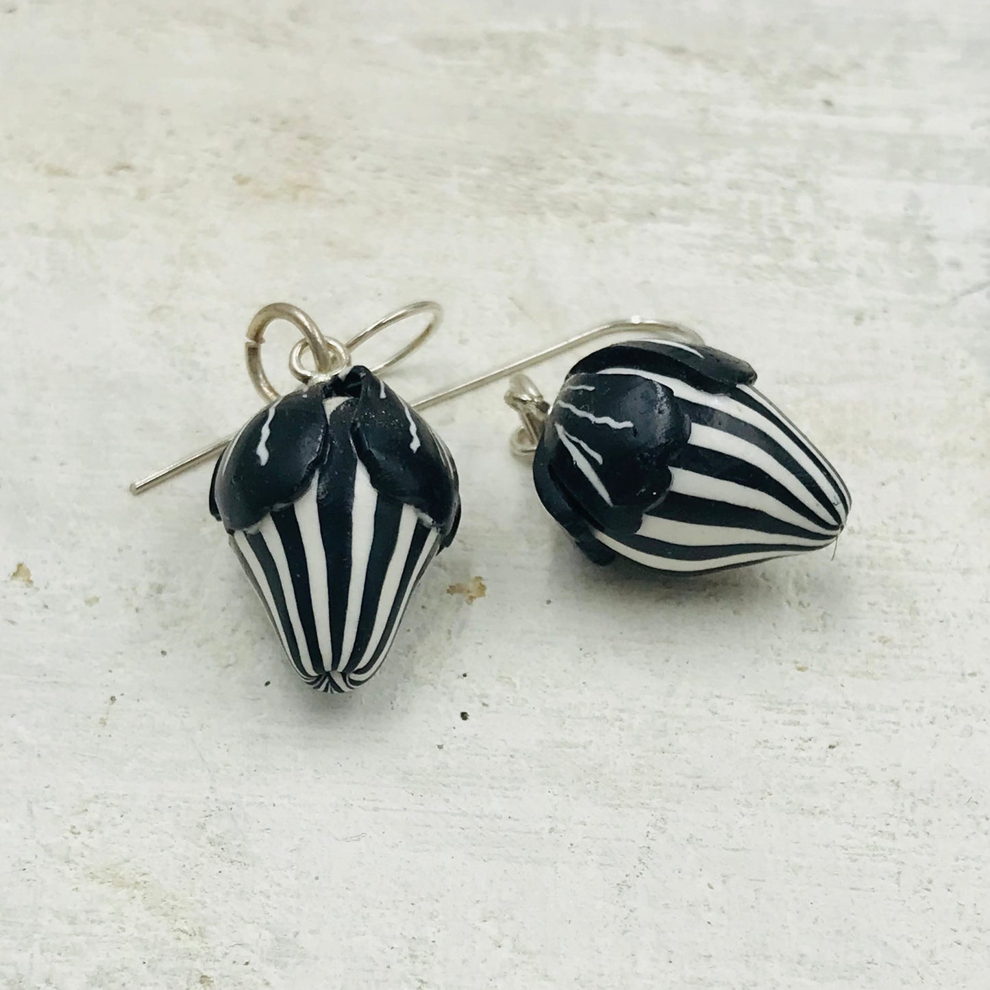 “Monochrome” 925 STERLING SILVER - handmade Stripey STRAWBERRIES - by Stephanie Fraselle - Artisan Jewellery Design