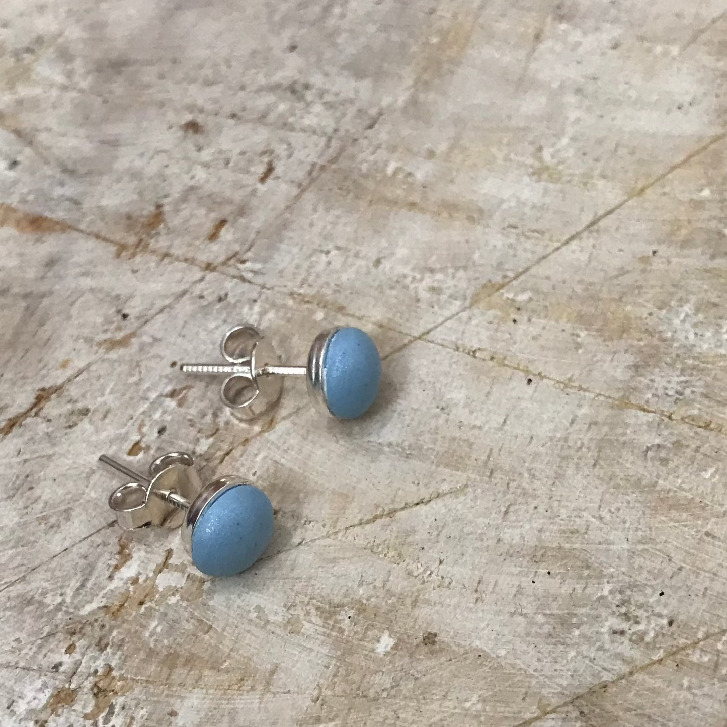 “Beaches” 925 STERLING SILVER 6mm EARRING STUDS - handmade - by Stephanie Fraselle - Artisan Jewellery Design