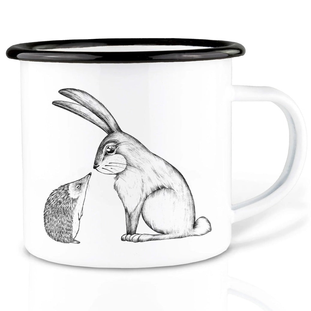 Enamel cup - Rabbit and the Hedgehog