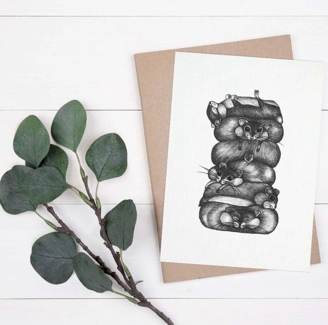 Postcard - Hamster Stack