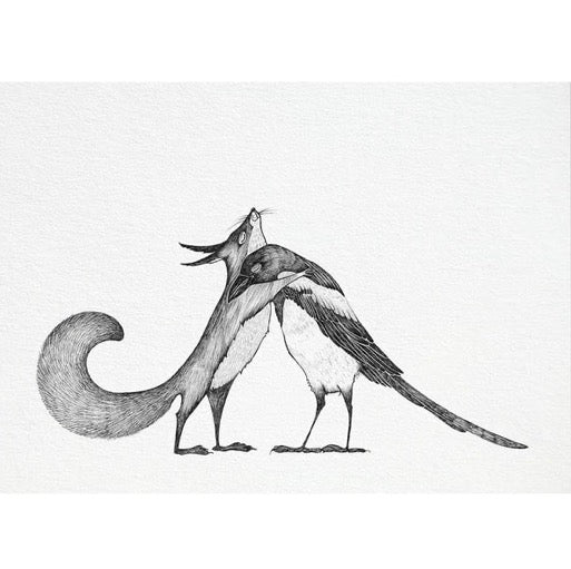 Postcard - Fox and the Magpie