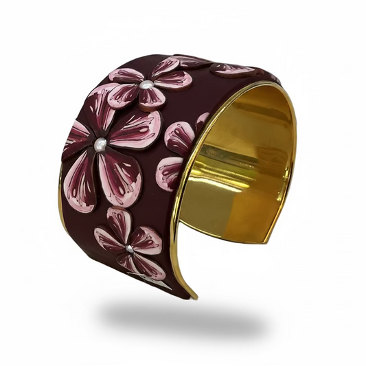 Hues|Crimson Bloom Wide Cuff