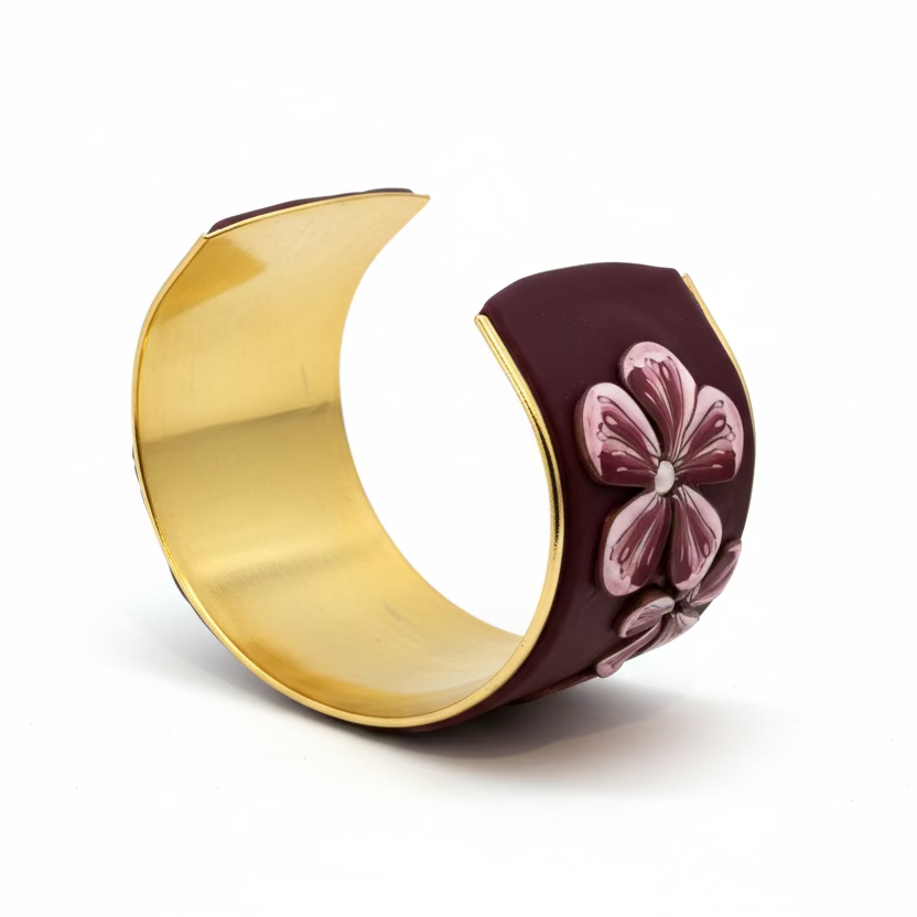 Hues|Crimson Bloom Wide Cuff