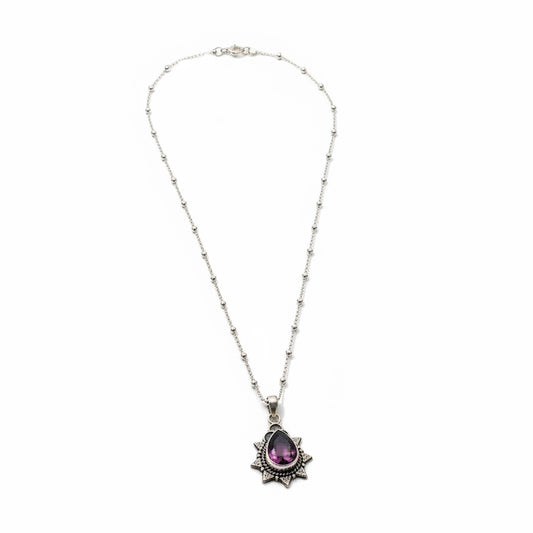 Sterling silver Pendant with Sterling Silver Chain| Amethyst 6ct