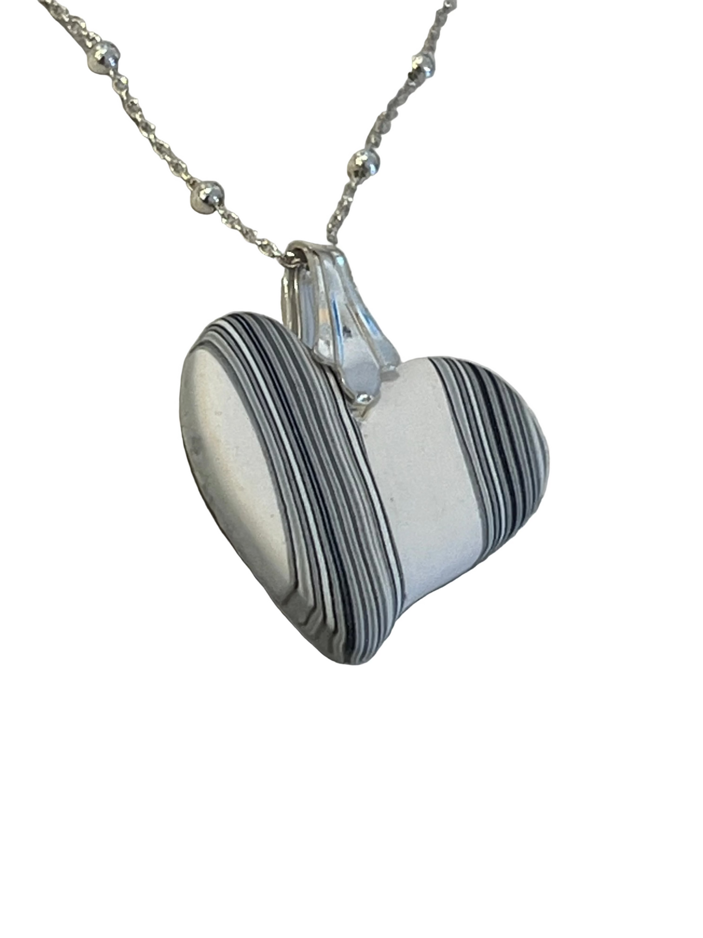Mini heart | White Botanics| Stripes