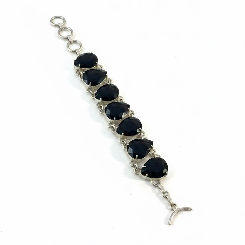 Natural African Amethyst Statement Bracelet in Sterling Silver