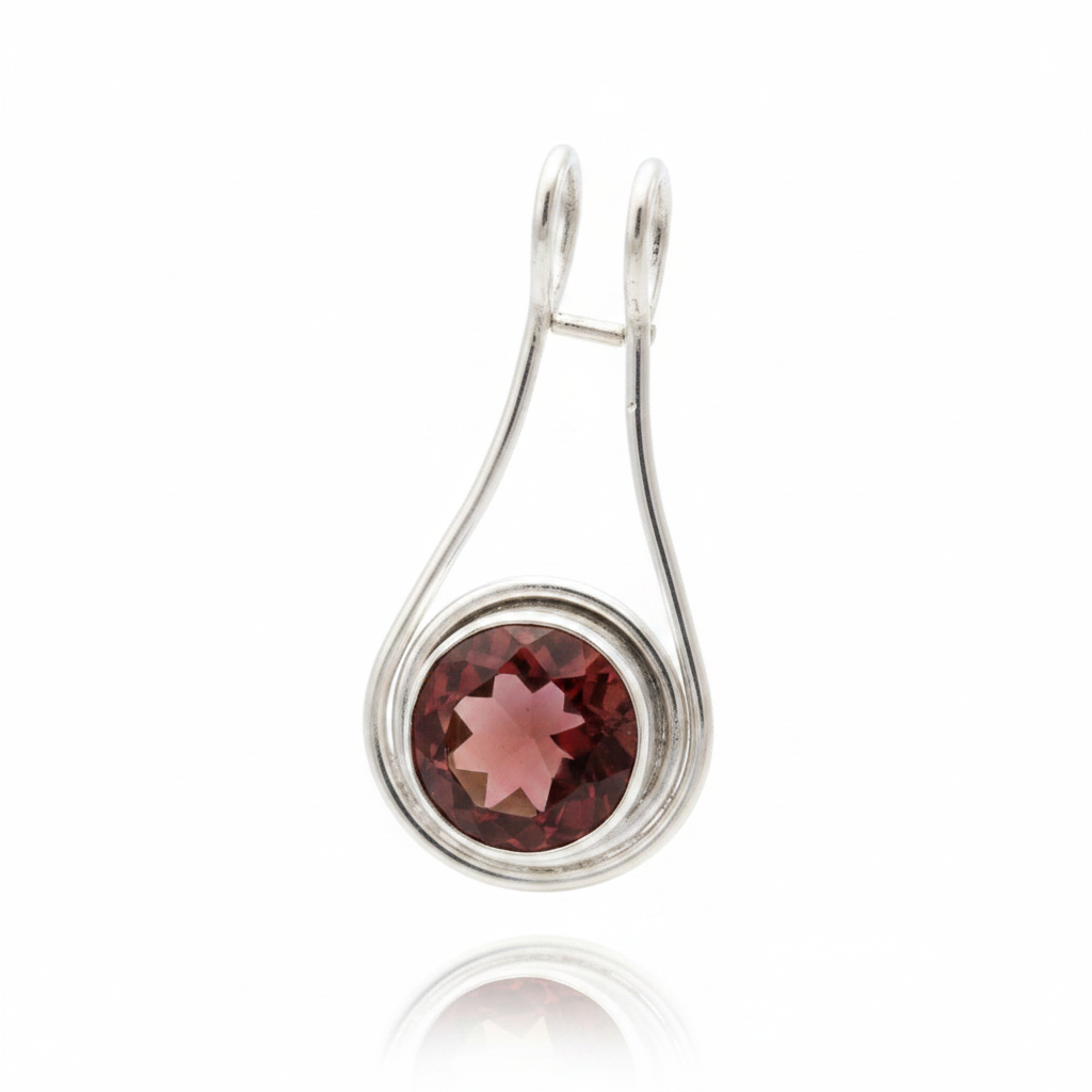 Natural 6 Carat Pink Amethyst Pendant | 925 Sterling Silver | 3.8 cm