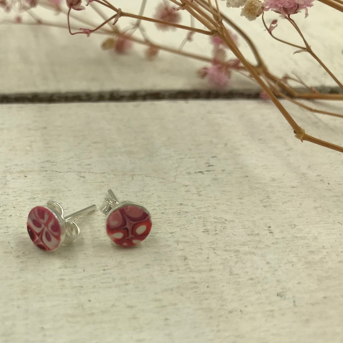 „Enchanted Garden“ 925 STERLING SILBER 6mm OHRRINGE OHRSTECKER – handgefertigt – von Stephanie Fraselle – Kunstvolles Schmuckdesign