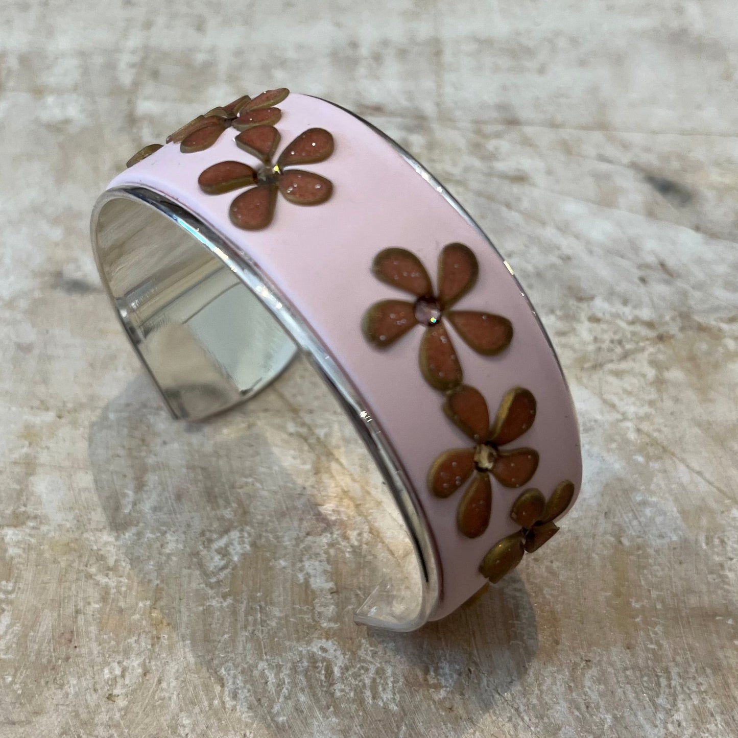 ¨Gilded Rose¨Swarovski Crystal Flower bracelet cuff by Stephanie Fraselle