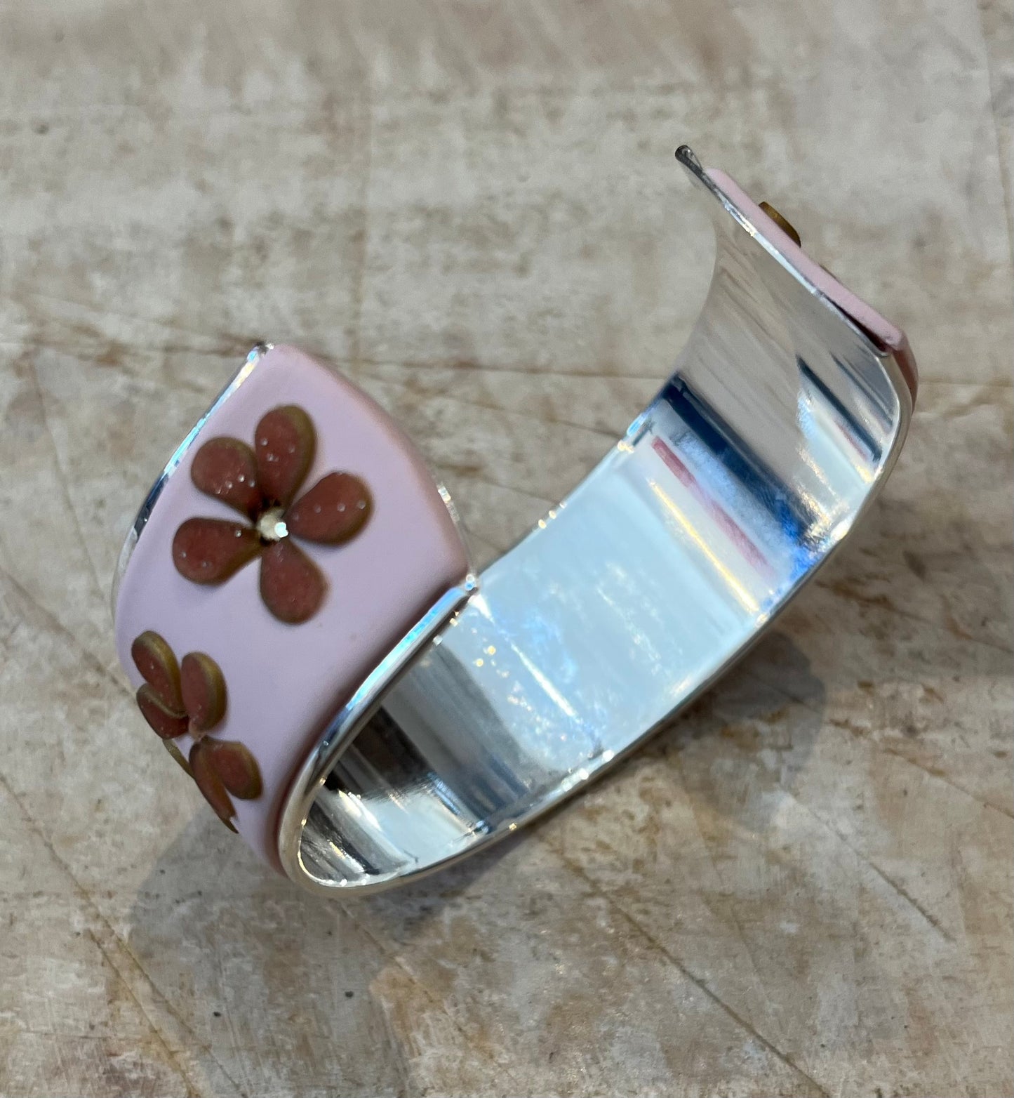 ¨Gilded Rose¨Swarovski Crystal Flower bracelet cuff by Stephanie Fraselle