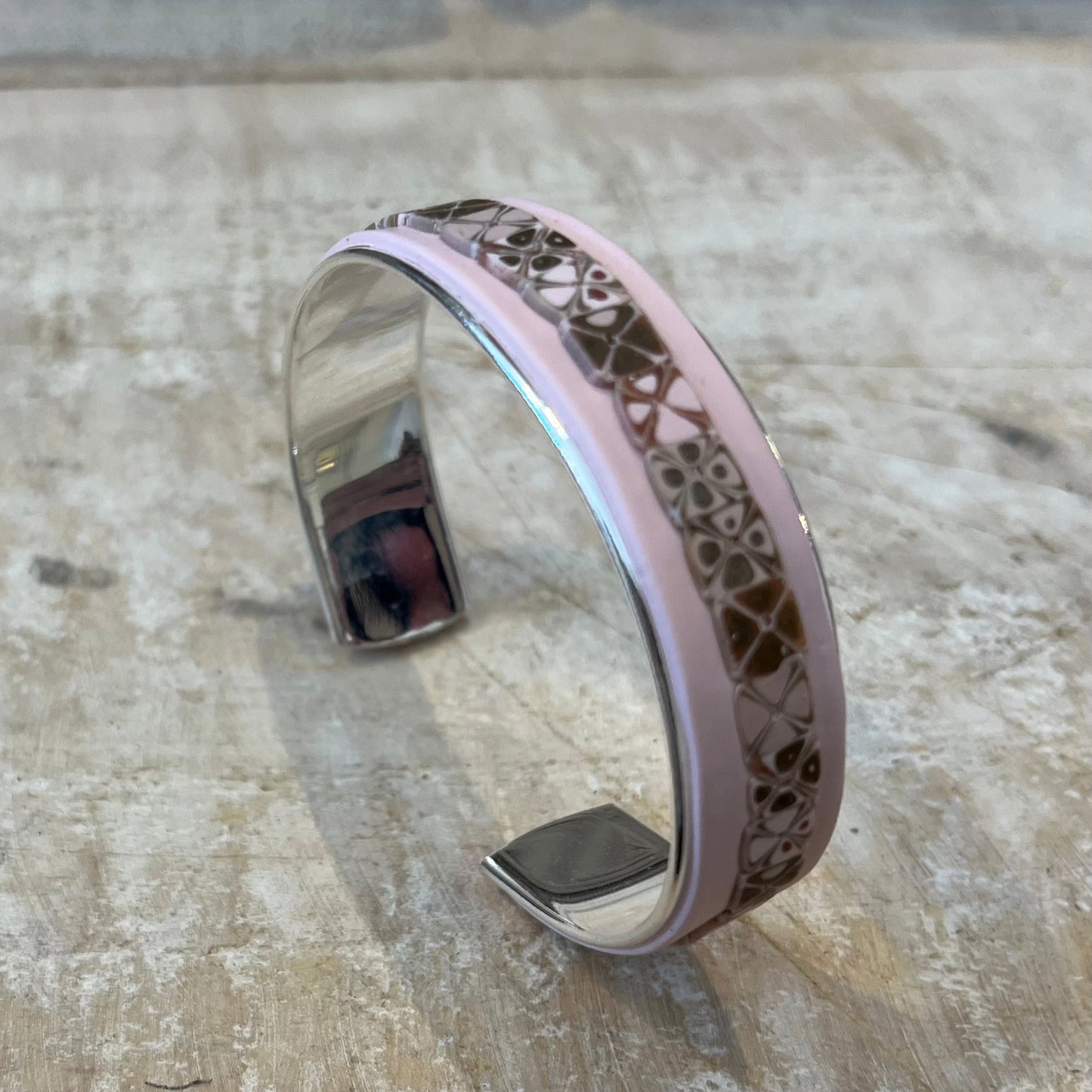 ¨Gilded Rose¨mosaic bracelet cuff by Stephanie Fraselle - Artisan Jewellery Design