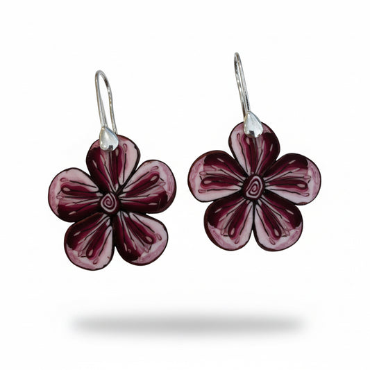 Hues|Crimson Flower Earrings