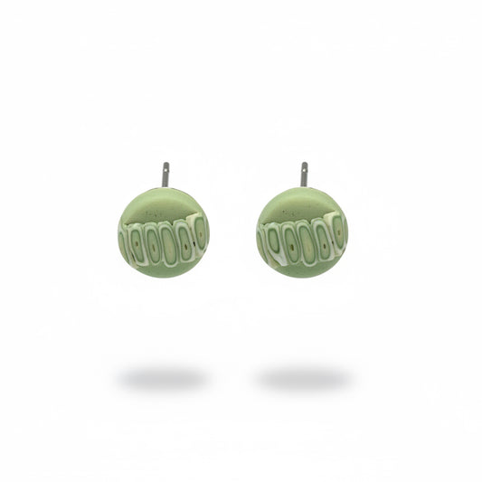 Laurisilva | Green | Layered Sterling Silver Stud Earrings 8mm