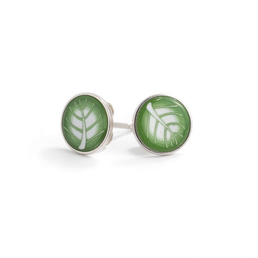 Laurisilva | Leaves | Layered Sterling Silver Stud Earrings 8mm