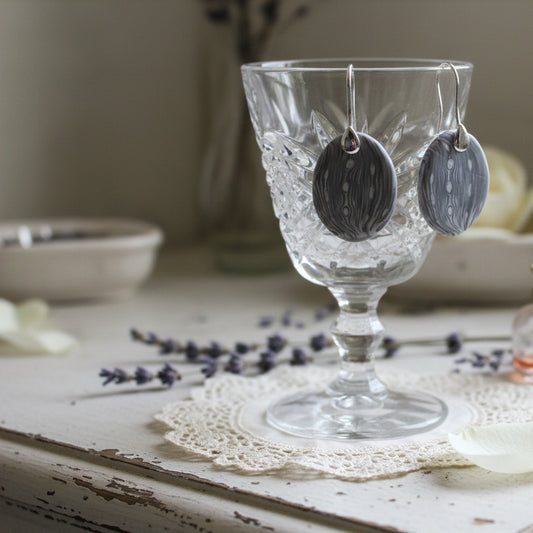 Grey Cashmere Bloom | Drop Earrings | Sterling Silver