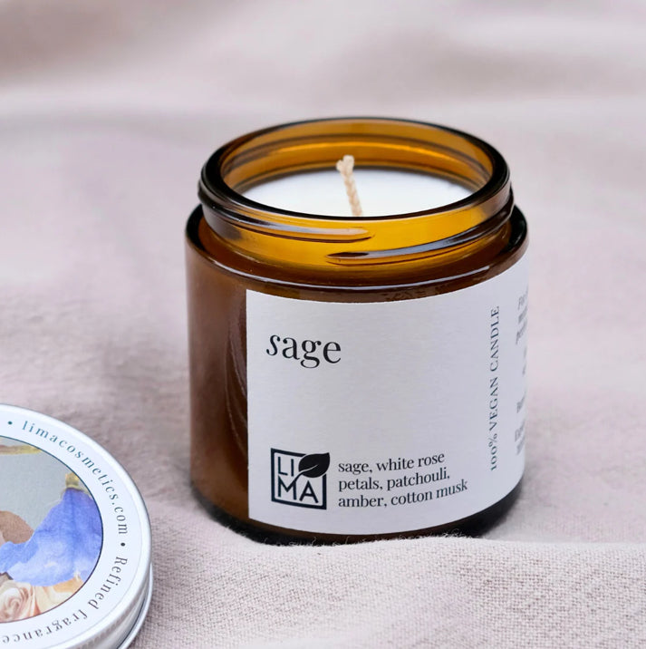 The Sage Candle – Herbal Vegan Soy Candle with a gentle herbal spa scent