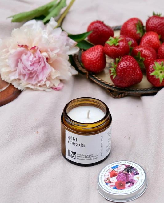 Wild Fragola Strawberry Scented Candle – Handcrafted Soy Wax Candle - Vegan & Allergen-Free