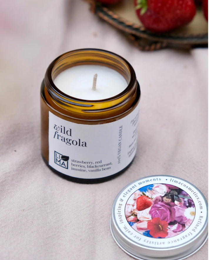 Wild Fragola Strawberry Scented Candle – Handcrafted Soy Wax Candle - Vegan & Allergen-Free