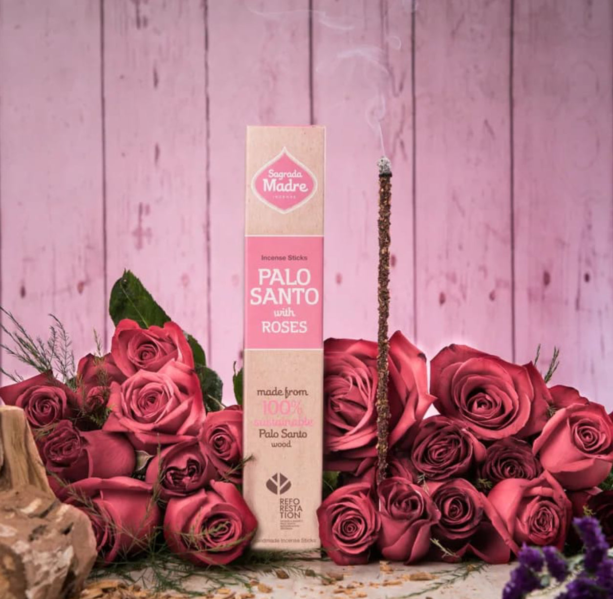 Sagrada Madre Palo Santo incense with Roses