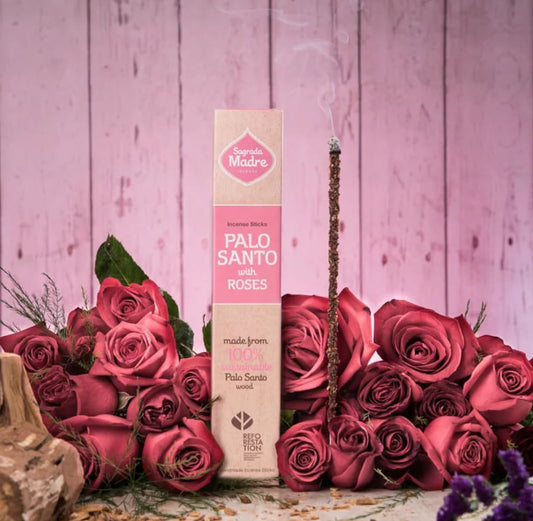 Sagrada Madre Palo Santo incense with Roses