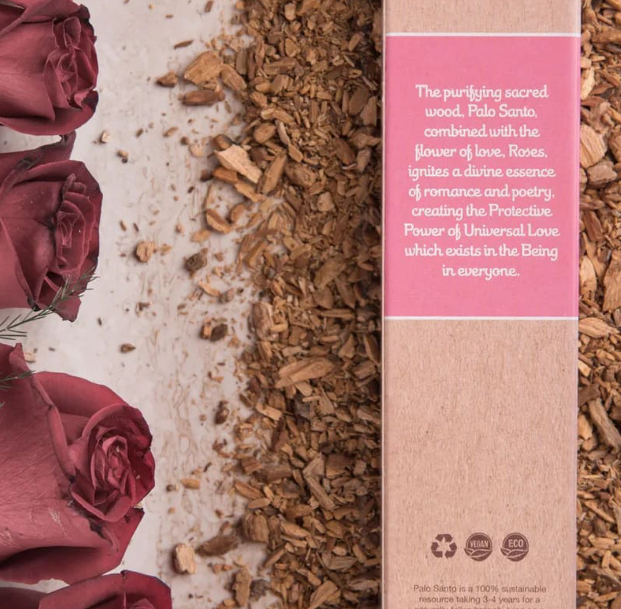 Sagrada Madre Palo Santo incense with Roses