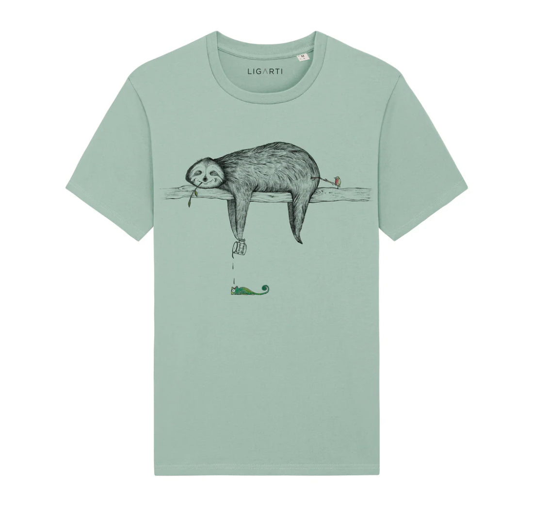 Unisex-T-Shirt „Faultier“ aus Bio-Baumwolle