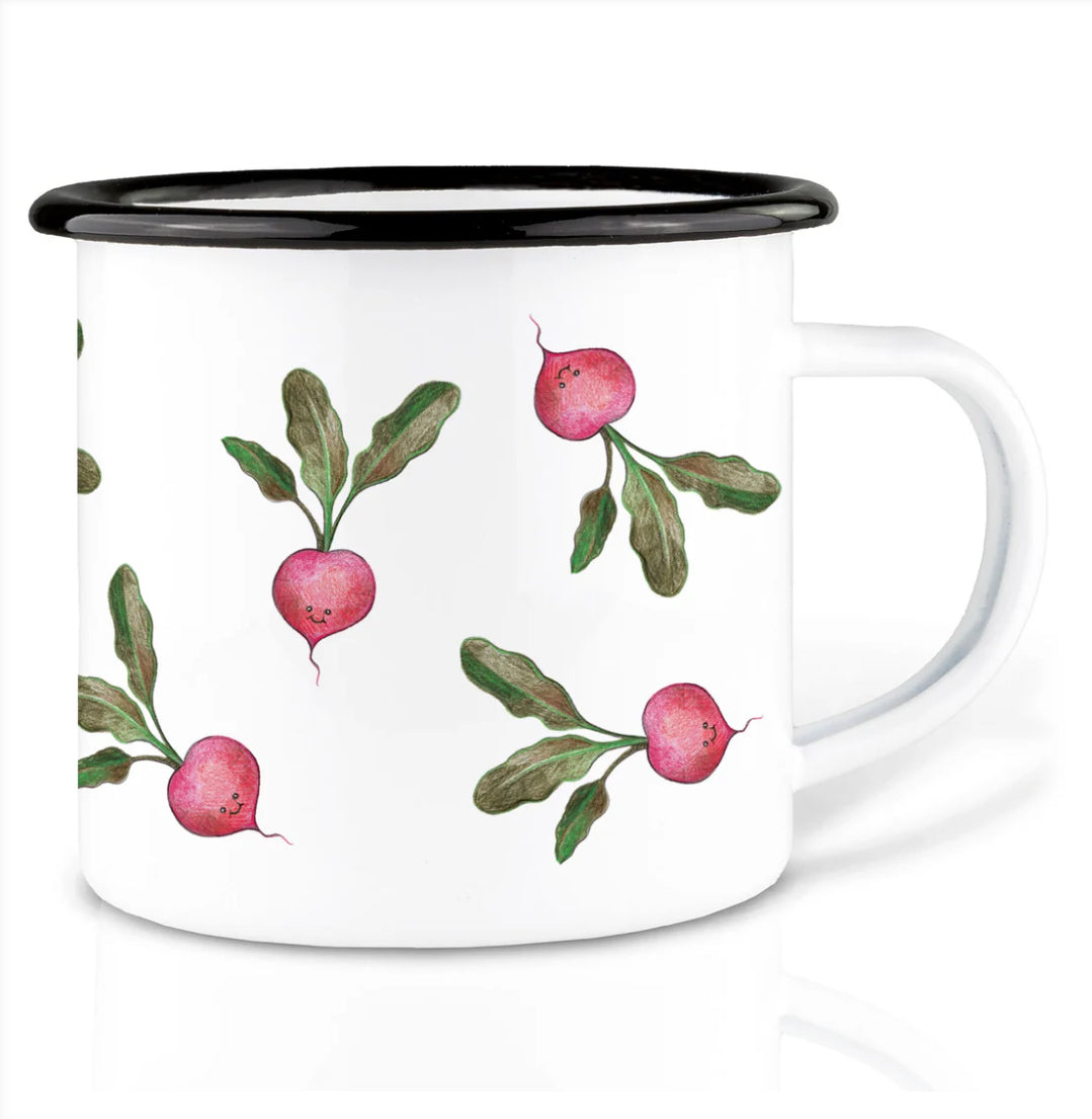 Robust and Light Enamel cup -Radishes