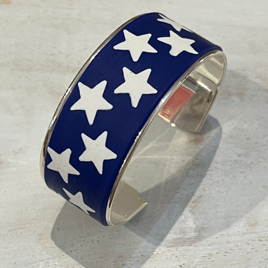 Tints of Blue 'Stars' Adjustable Cuff by Stephanie Fraselle- Artisan Jewellery Design