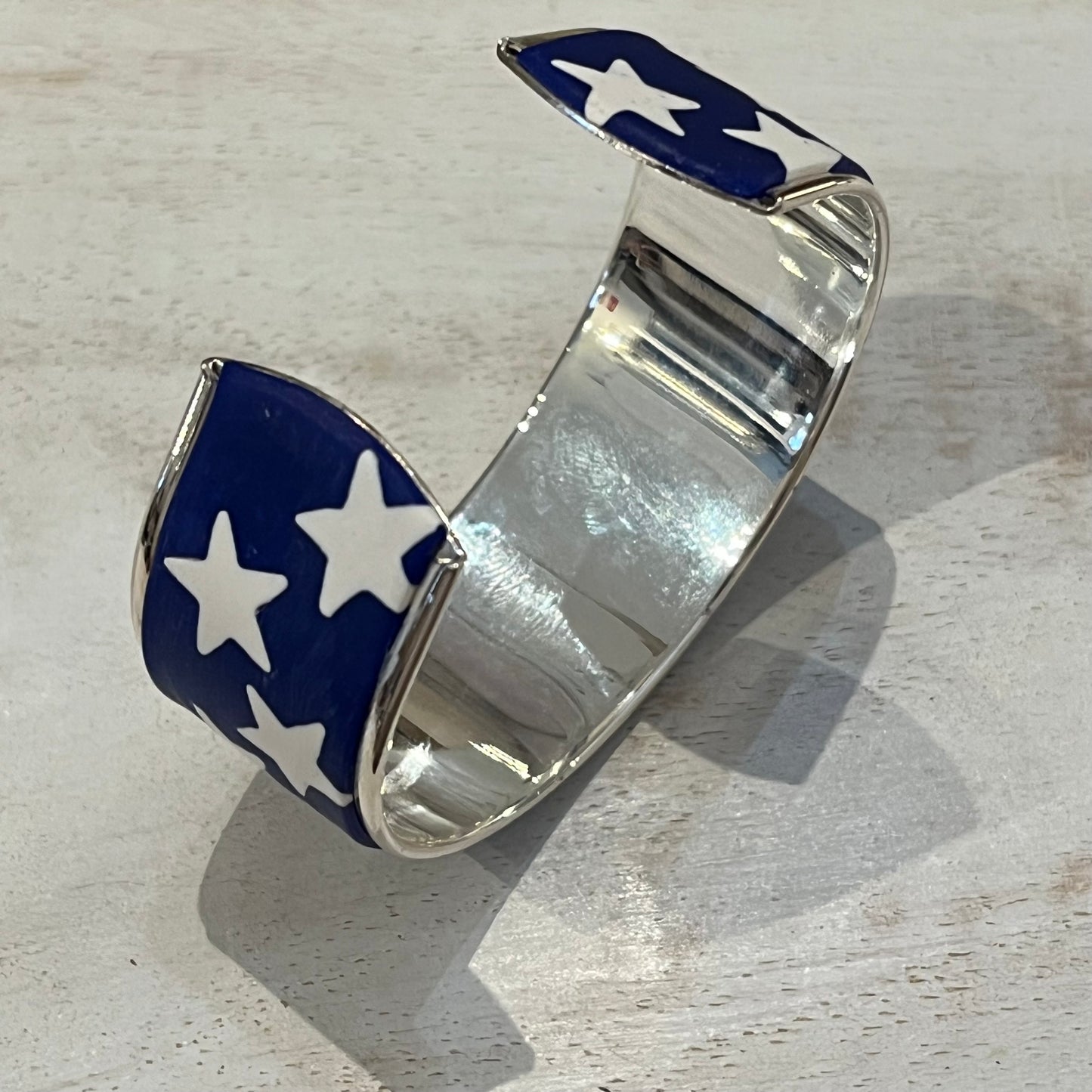 Tints of Blue 'Stars' Adjustable Cuff by Stephanie Fraselle- Artisan Jewellery Design