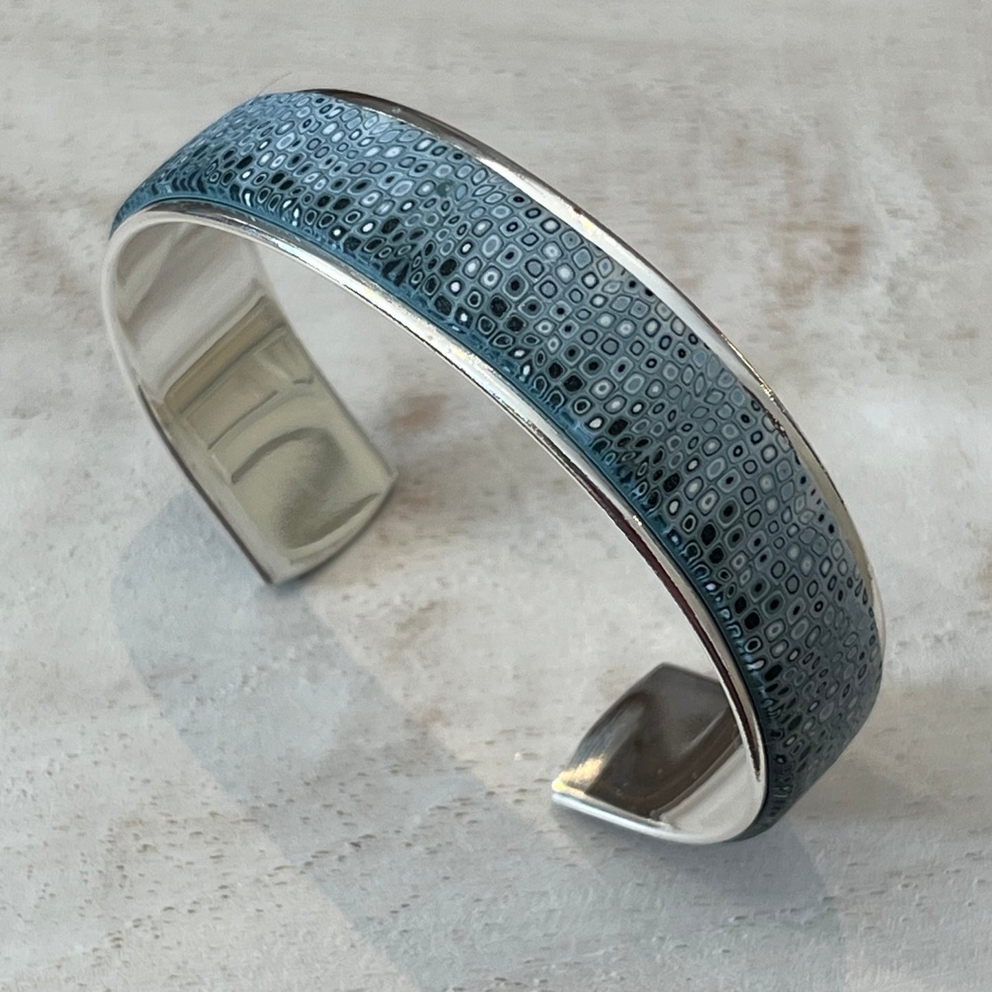 Sea Foam -Blue Denim- Bracelet cuff by Stephanie Fraselle - Artisan Jewellery Design