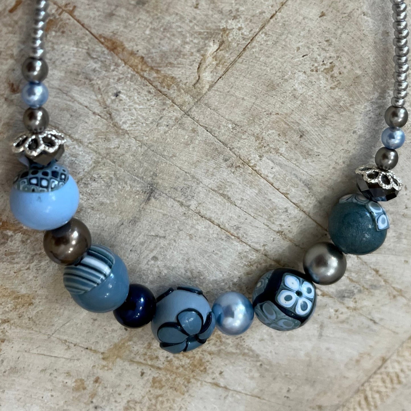 “Blue Denim”. Queen Of Cups necklace by Stephanie Fraselle - Artisan Jewellery Design