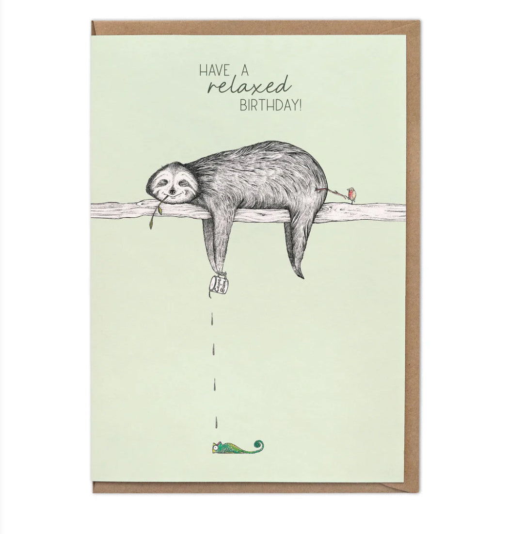 Sloth — Bamboo Blank Card