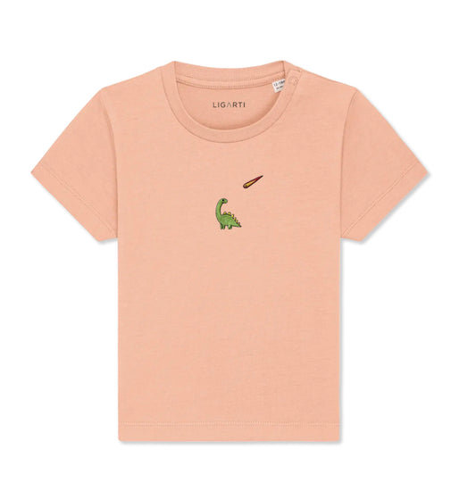 Best Organic Super Soft T-shirt for Babies - Embroidered - Charlie The Dinosaur