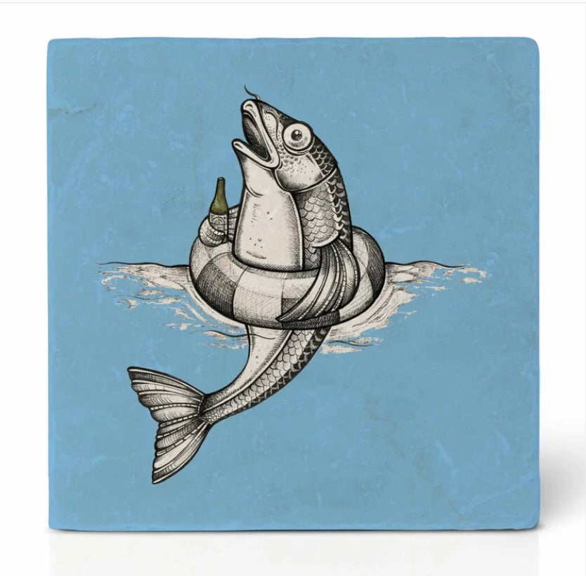 Azulejo artístico de piedra natural “Monos”