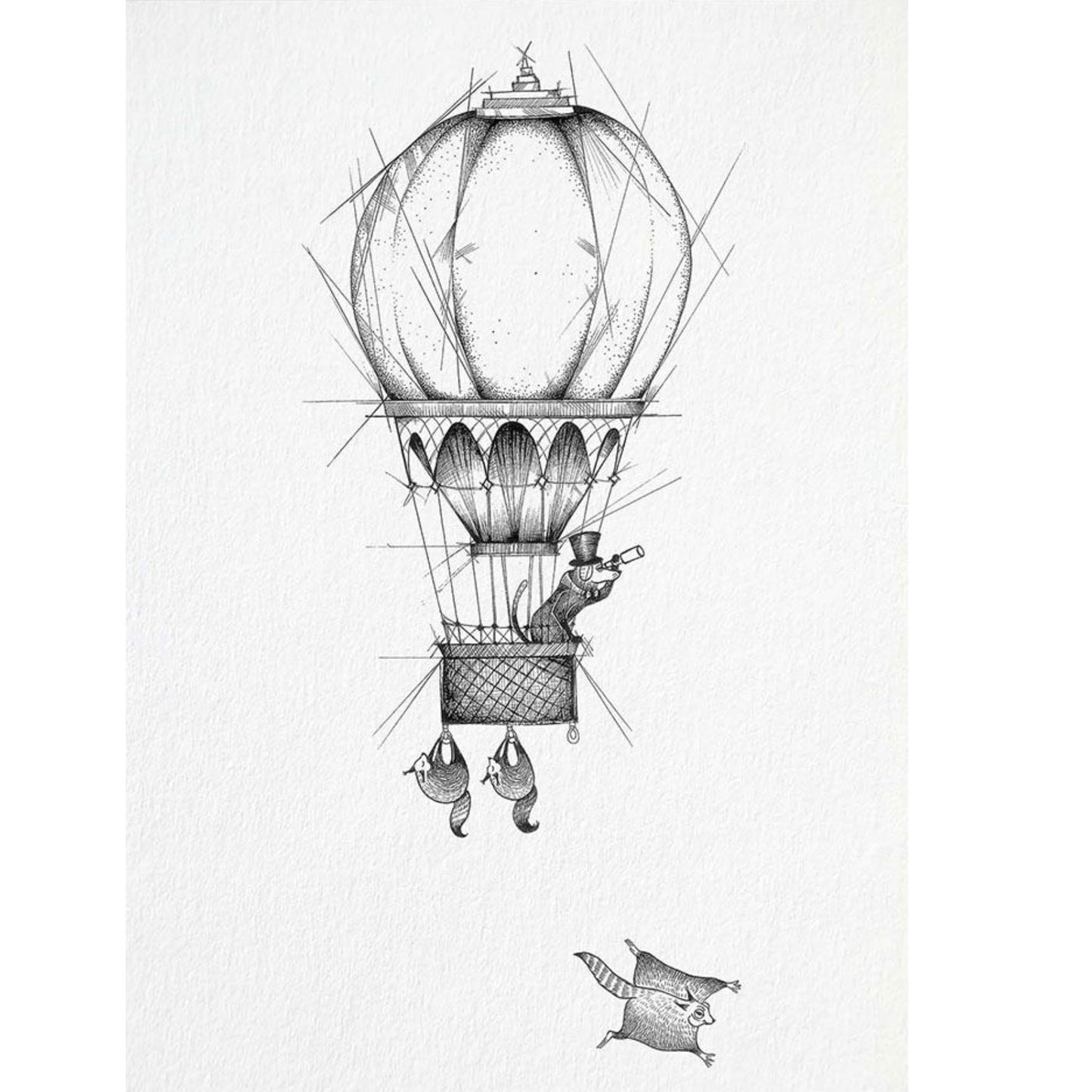Postcard - Balloonist