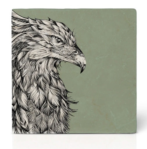 Natural stone art tile "Eagle"