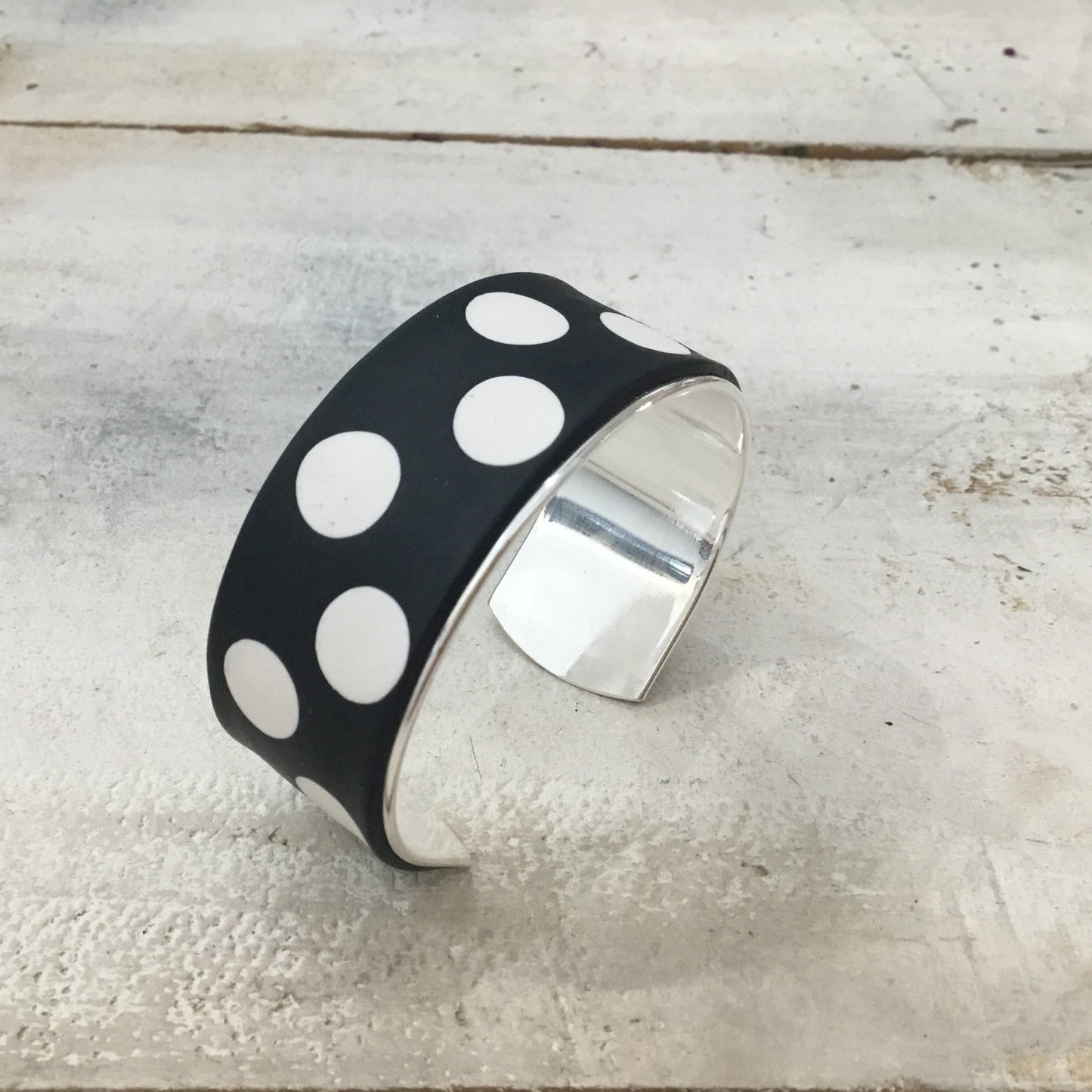 Polkadots “ Monochrome” Bracelet cuff by Stephanie Fraselle - Artisan Jewellery Design