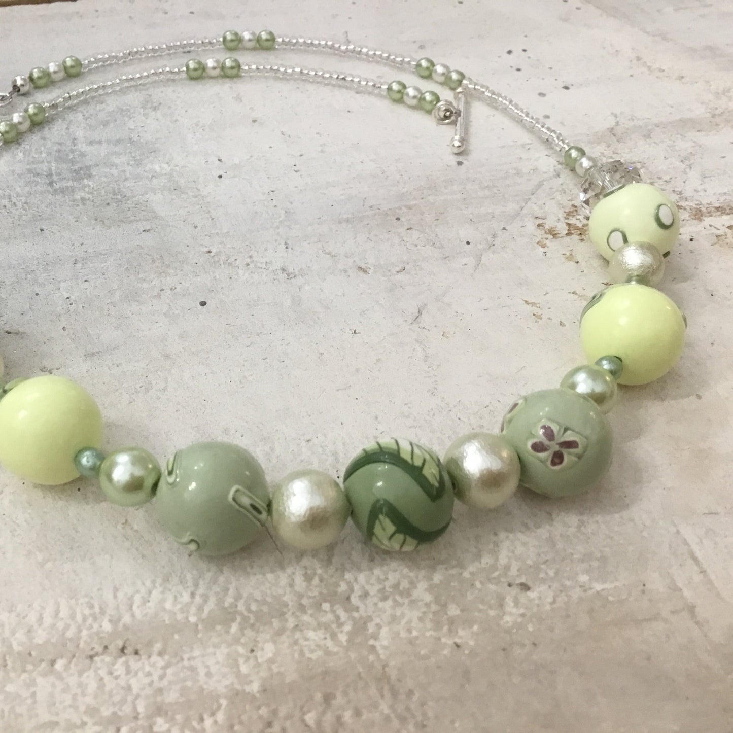 “Laurisilva ” beaded Empress necklace by Stephanie Fraselle - Artisan Jewellery Design
