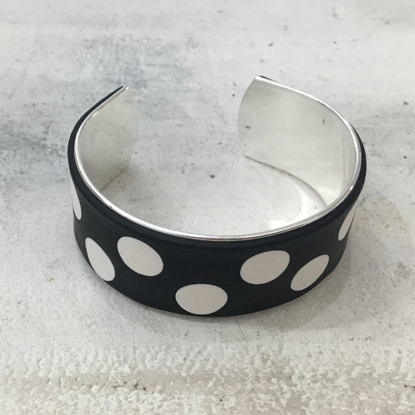 Polkadots “ Monochrome” Bracelet cuff by Stephanie Fraselle - Artisan Jewellery Design