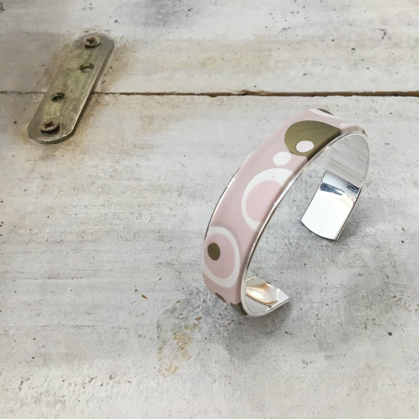 Dusky Pink “Universe” Bracelet cuff by Stephanie Fraselle - Artisan Jewellery Design