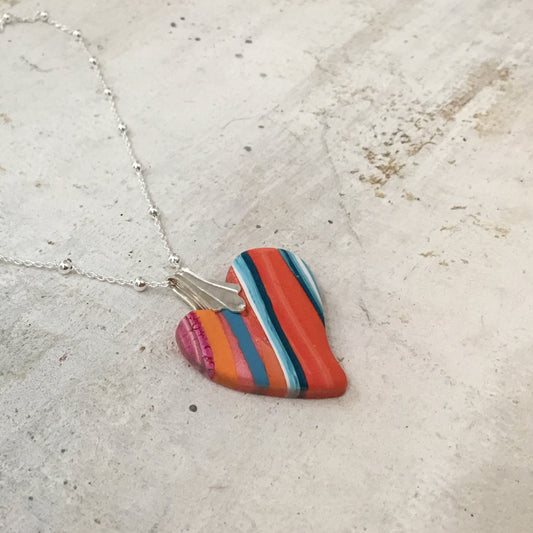 Mini Beloved Petite Heart „Tropical Fizz“ – Halskette aus 925er Sterlingsilber von Stephanie Fraselle – Kunstvolles Schmuckdesign