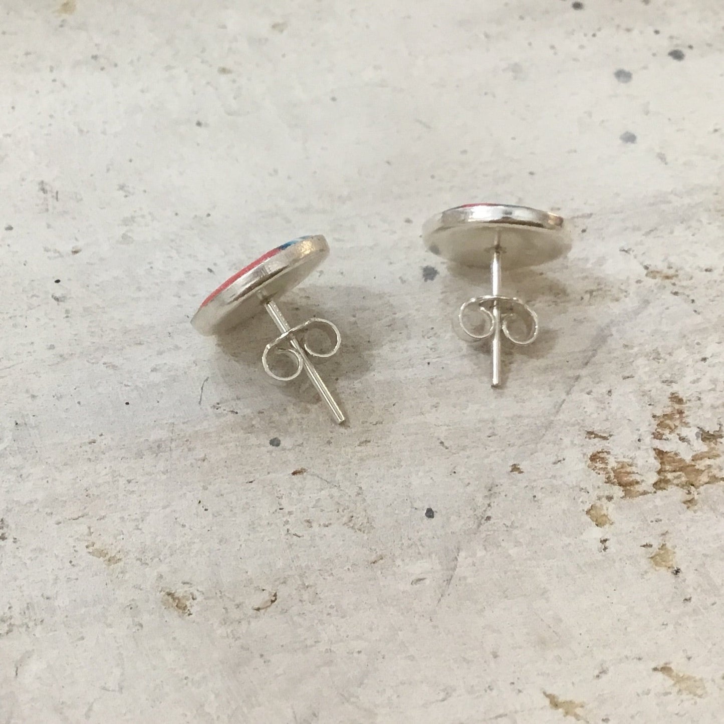 “Tropical Fizz” 925 STERLING SILVER 12mm EARRING STUDS - handmade - by Stephanie Fraselle - Artisan Jewellery Design