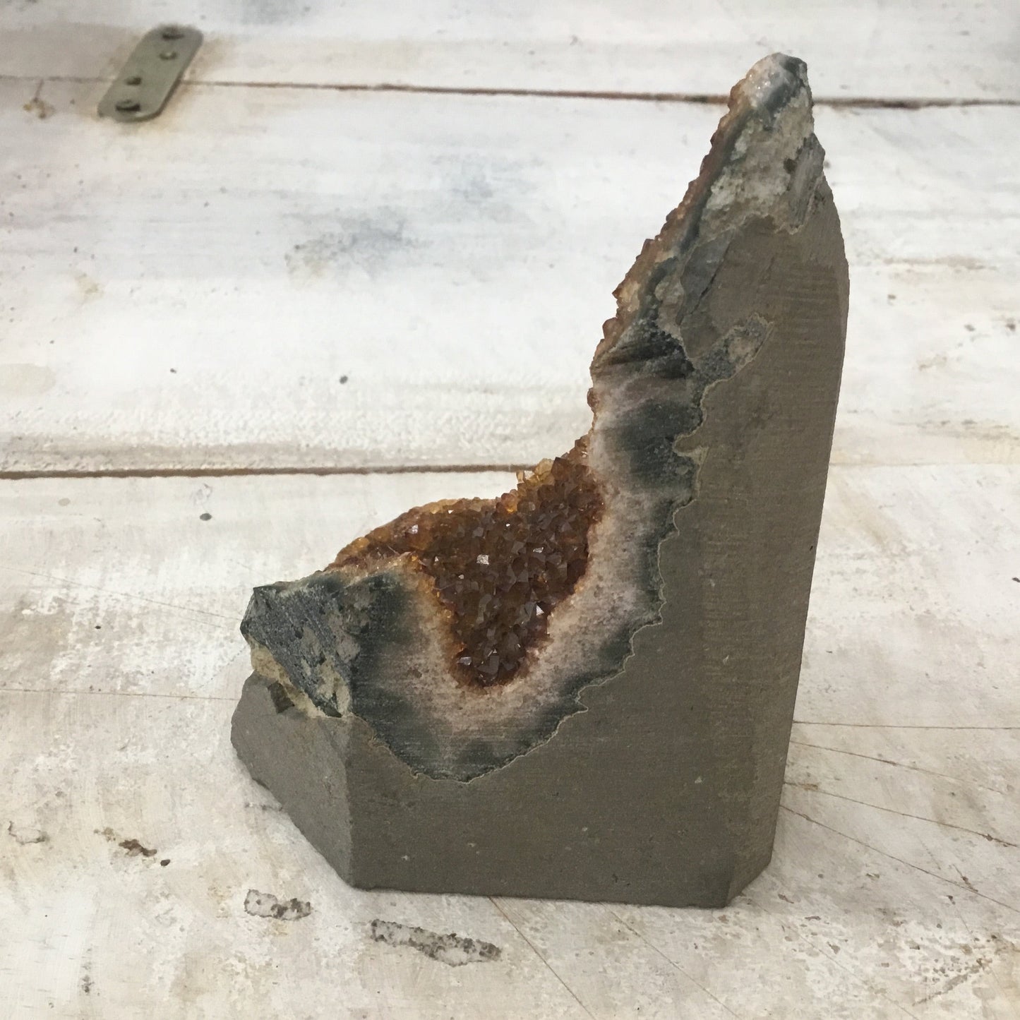 555G Natural citrine geode quartz cluster crystal Cathedrals specimen - Healing-Natural mineral stone.