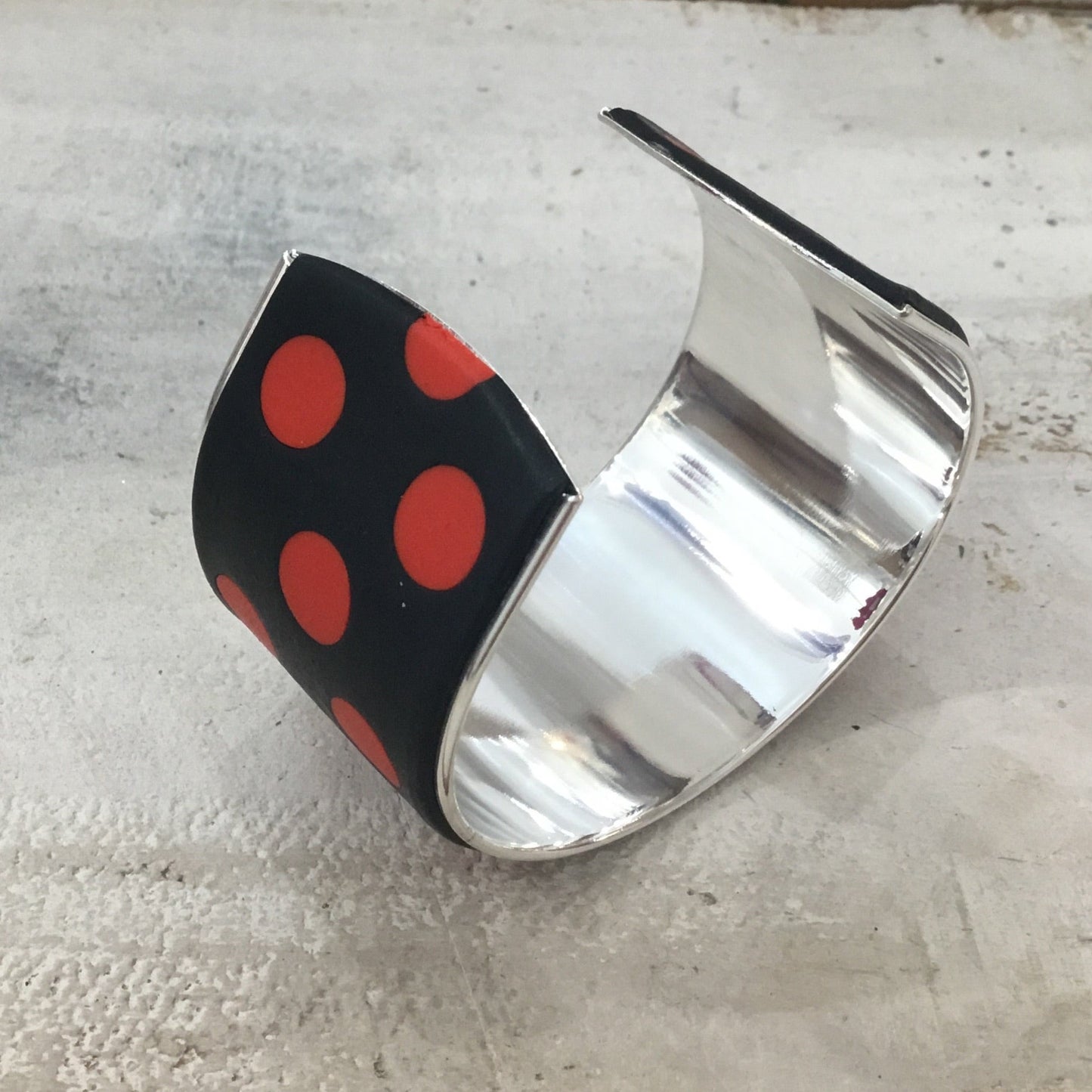 Spanish Polkadots “ La Sevillana” Bracelet cuff by Stephanie Fraselle - Artisan Jewellery Design