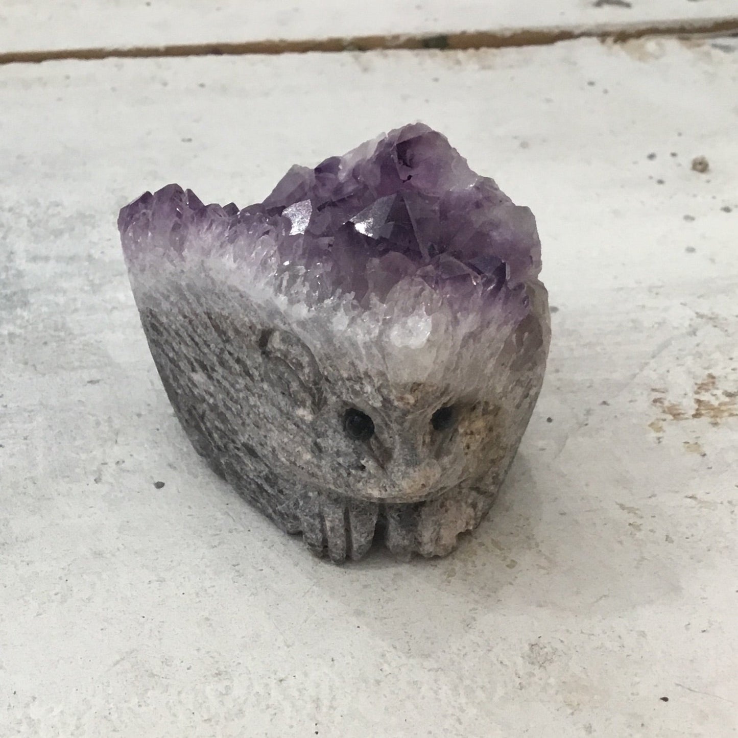Amethyst Natural gemstone Hand carved Hedgehog