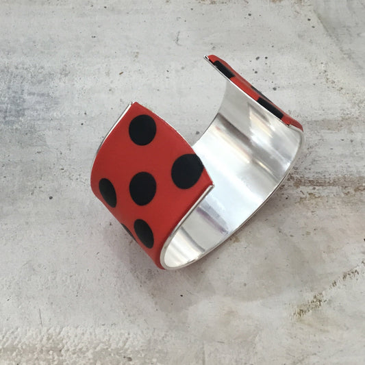 Spanish Polkadots “ La Sevillana” Bracelet cuff by Stephanie Fraselle - Artisan Jewellery Design