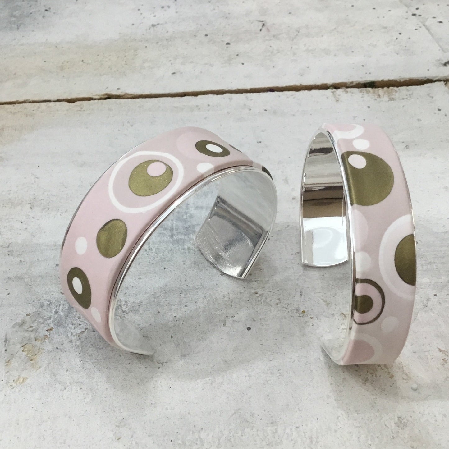 Dusky Pink “Universe” Bracelet cuff by Stephanie Fraselle - Artisan Jewellery Design