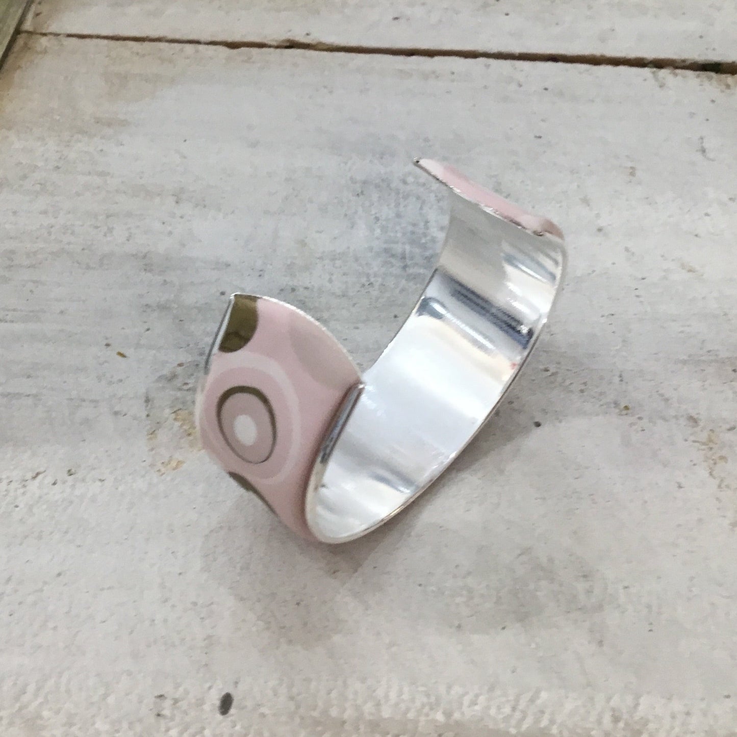 Dusky Pink “ Universe ” Bracelet cuff by Stephanie Fraselle - Artisan Jewellery Design