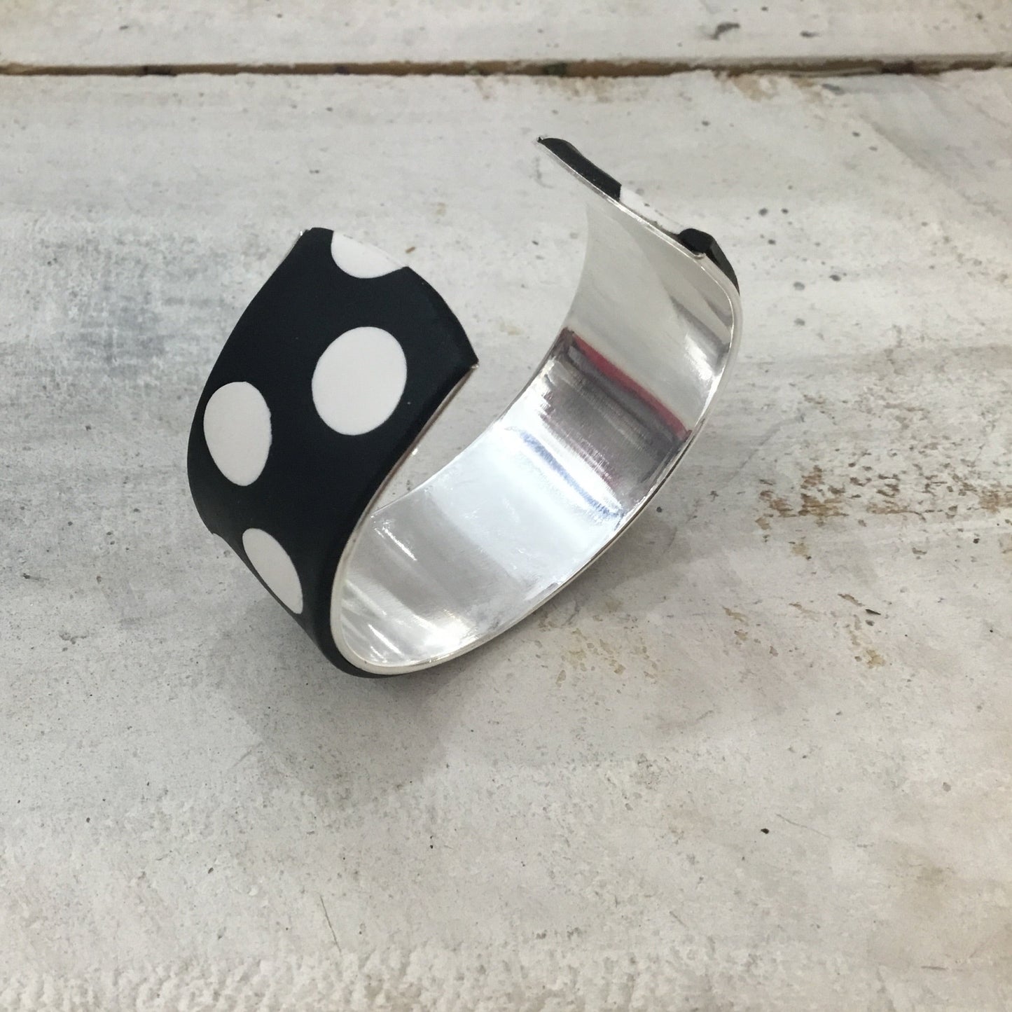 Polkadots “ Monochrome” Bracelet cuff by Stephanie Fraselle - Artisan Jewellery Design
