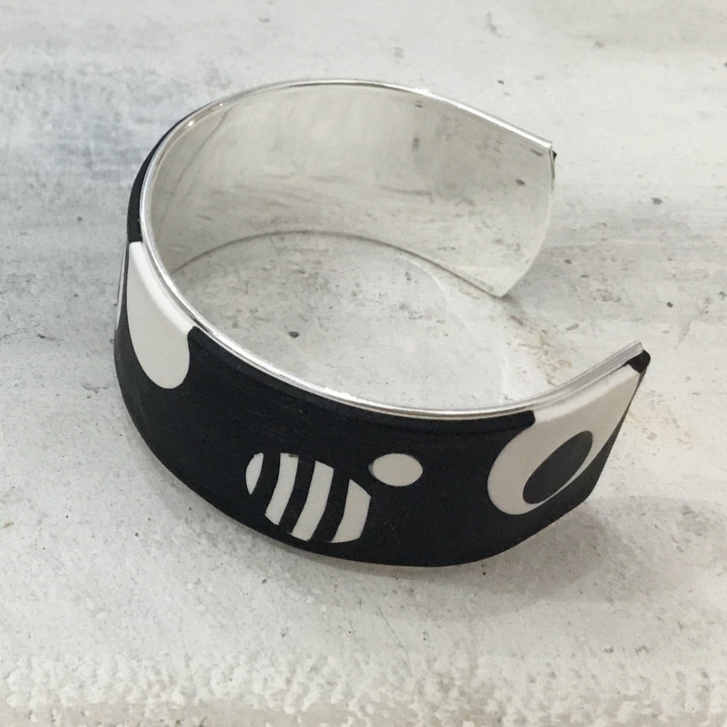 “ Monochrome universe” collection bracelet cuff by Stephanie Fraselle - Artisan Jewellery Design